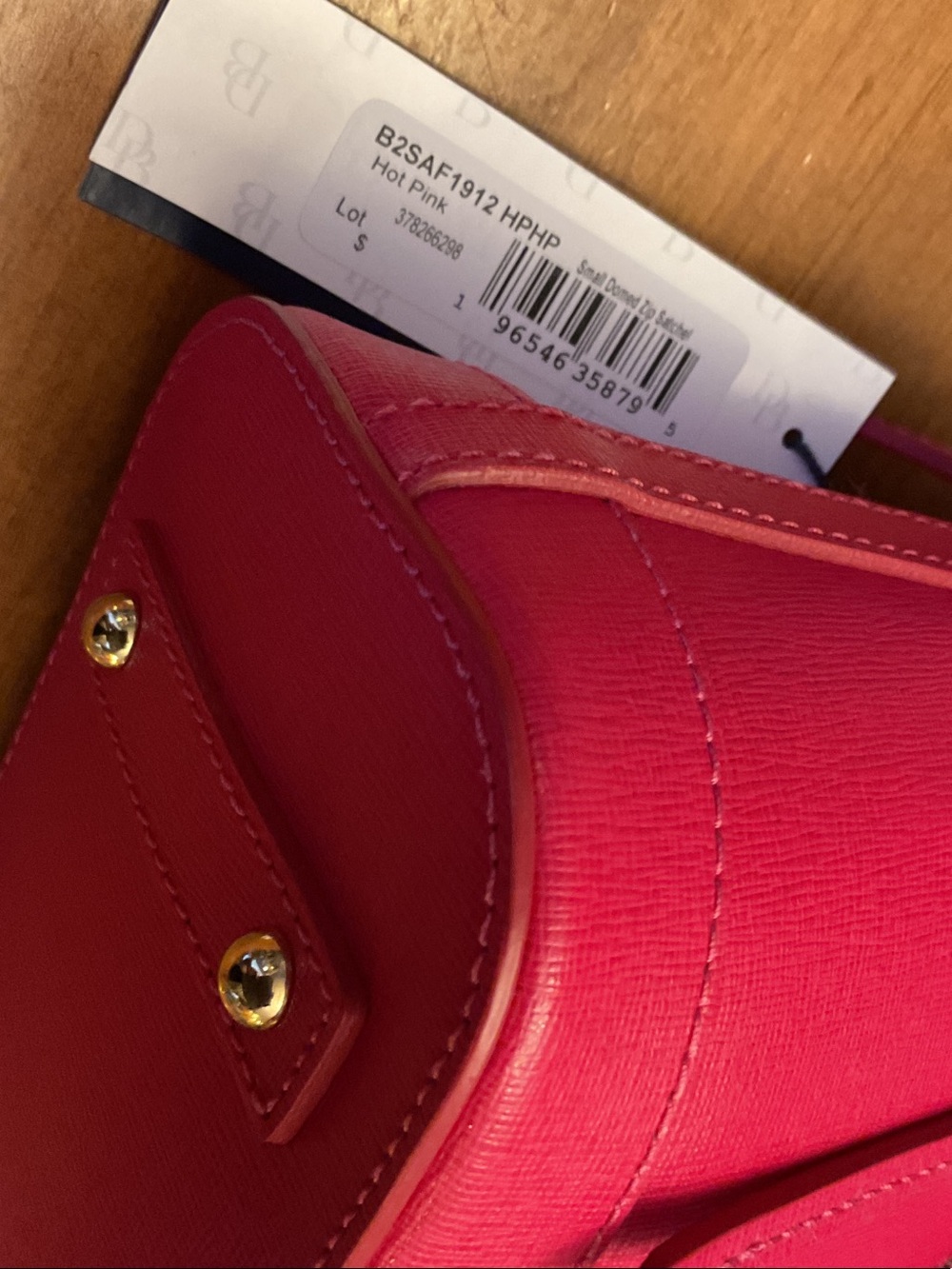 Dooney & Bourke Hot Pink Saffiano Leather Small Domed Satchel NWT - Picture 15 of 15